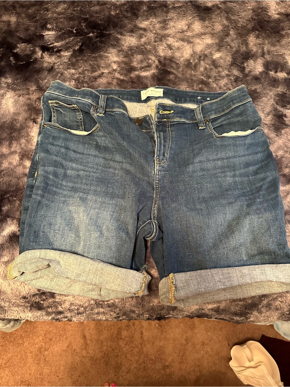 Lane Bryant Classic Blue Denim Roll-Cuff Women's Shorts